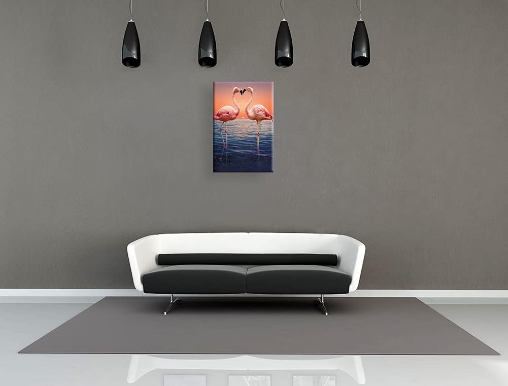 Pink Flamingo Canvas Painting Wall Art J6632