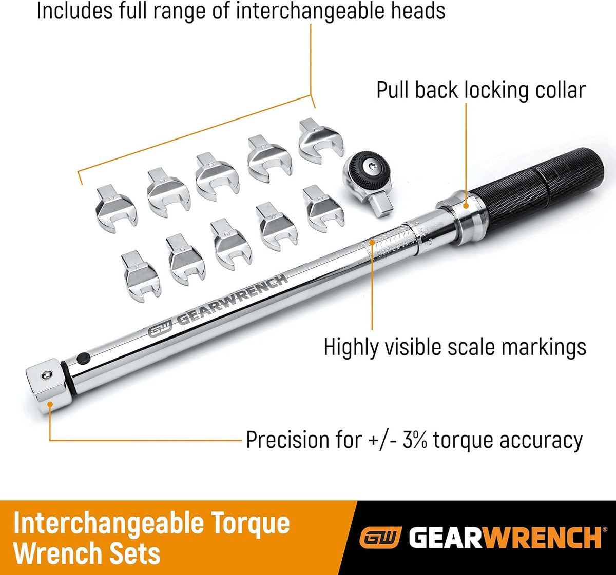 12 Pc. 1/4" Drive Metric Interchangeable Torque Wrench Set P850