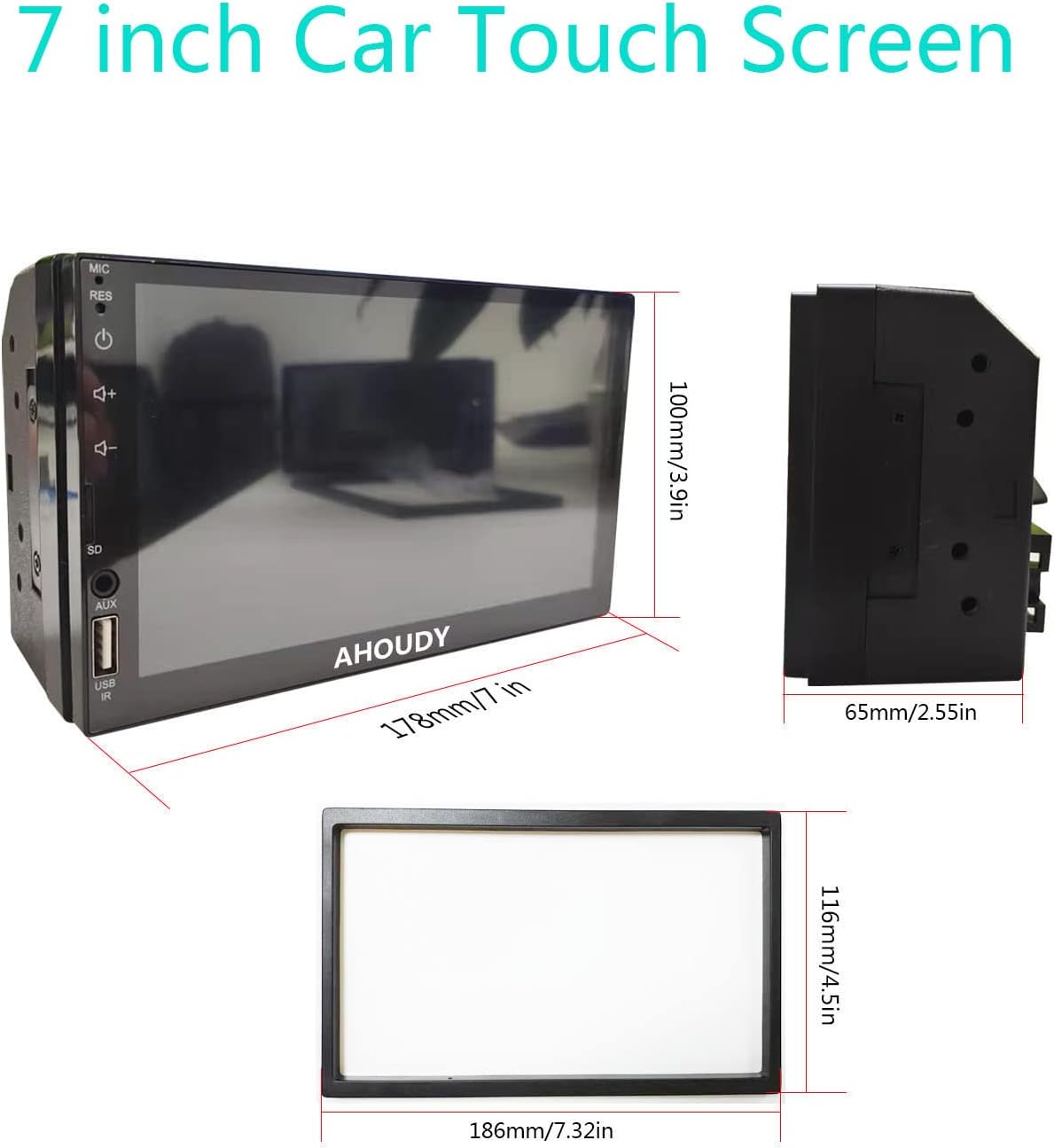 7 Inch Double Din Touchscreen Car Stereo with Bluetooth S574
