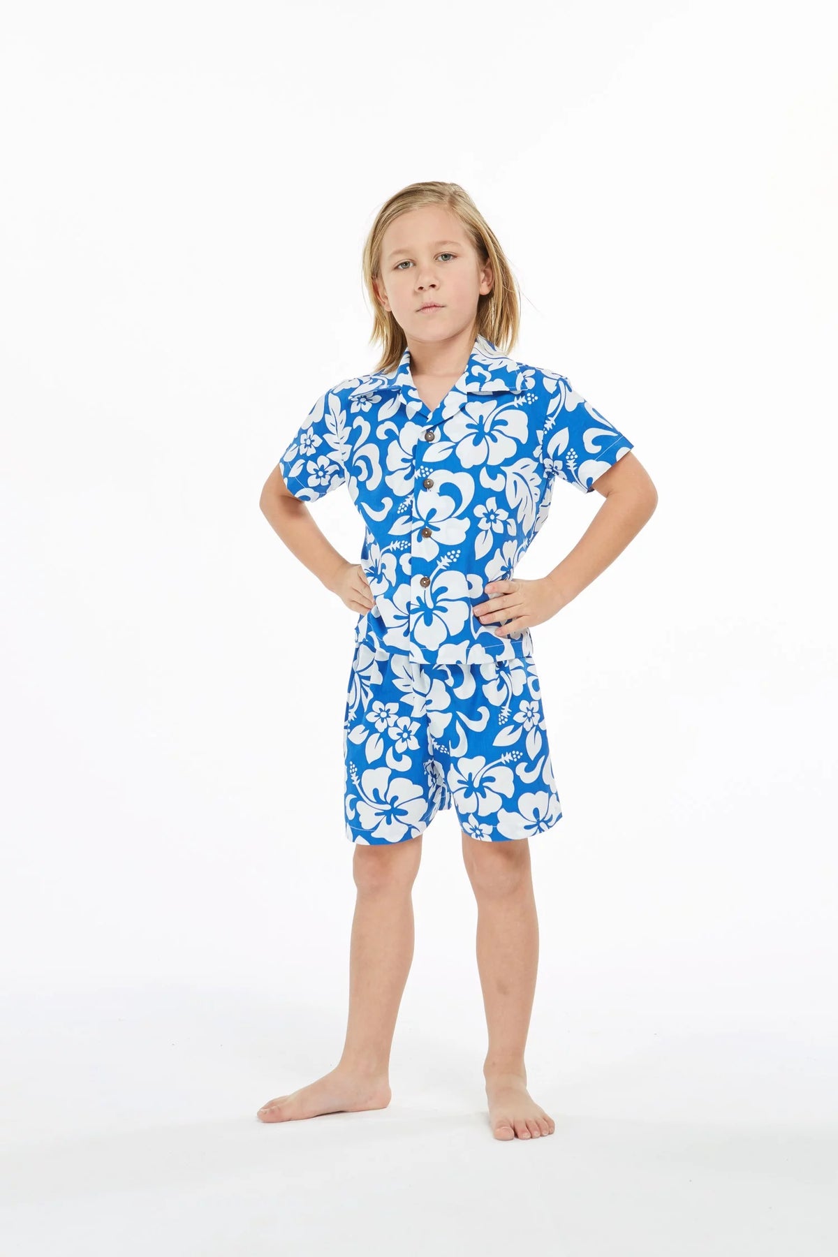 Blue Aloha Luau Shirt Cabana Set I597