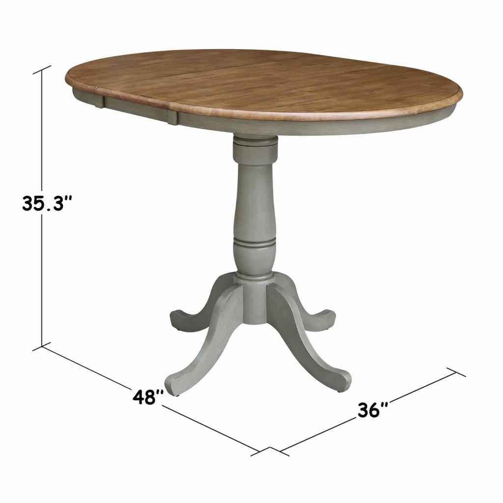 36" Round Top Pedestal Table with 12" Leaf M284