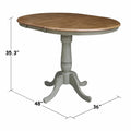 36" Round Top Pedestal Table with 12" Leaf M284