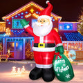 8 FT Christmas Inflatable Santa Claus with Gift Bag and LED Lights R4379