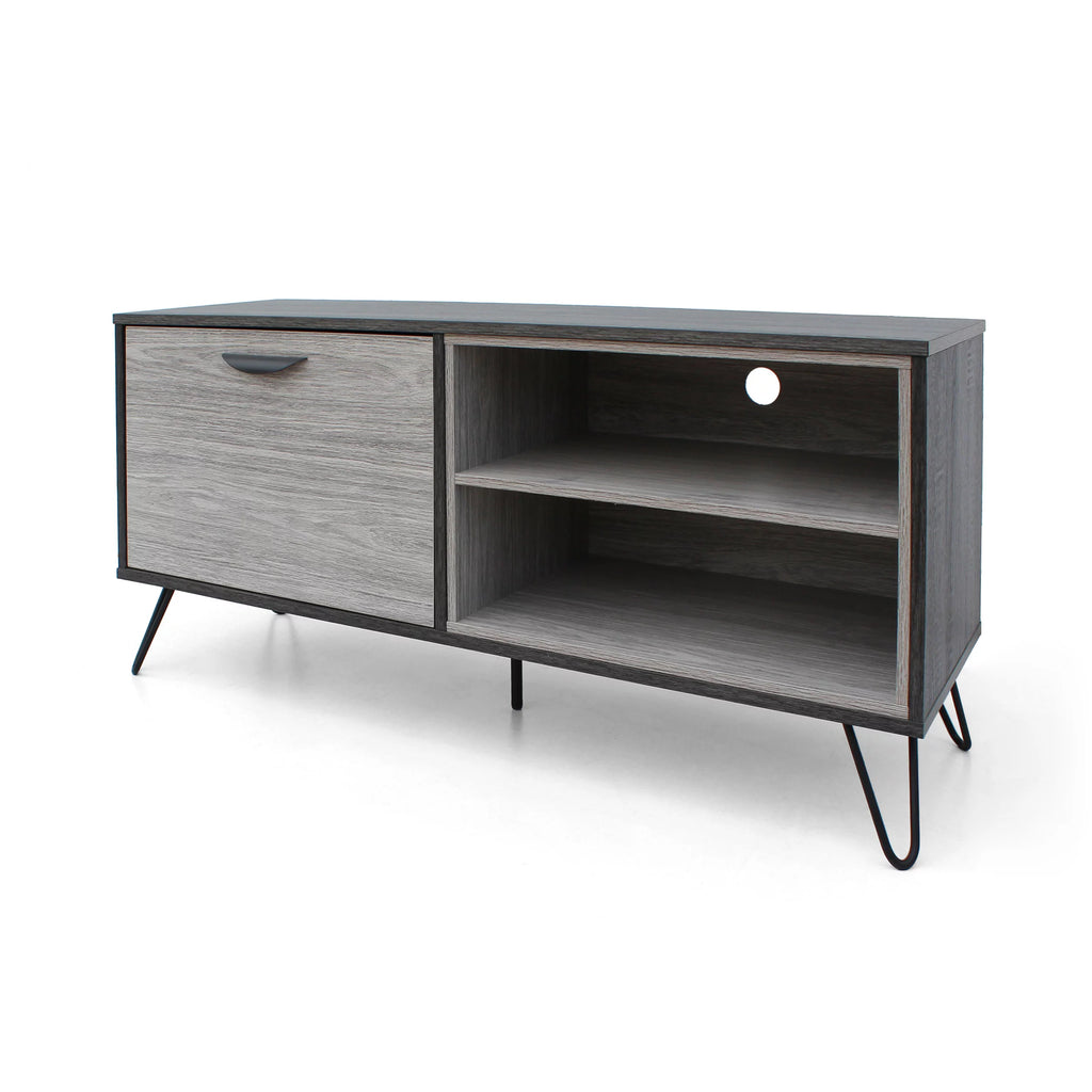 Grey Oak Two Toned Faux Wood TV Stand C352