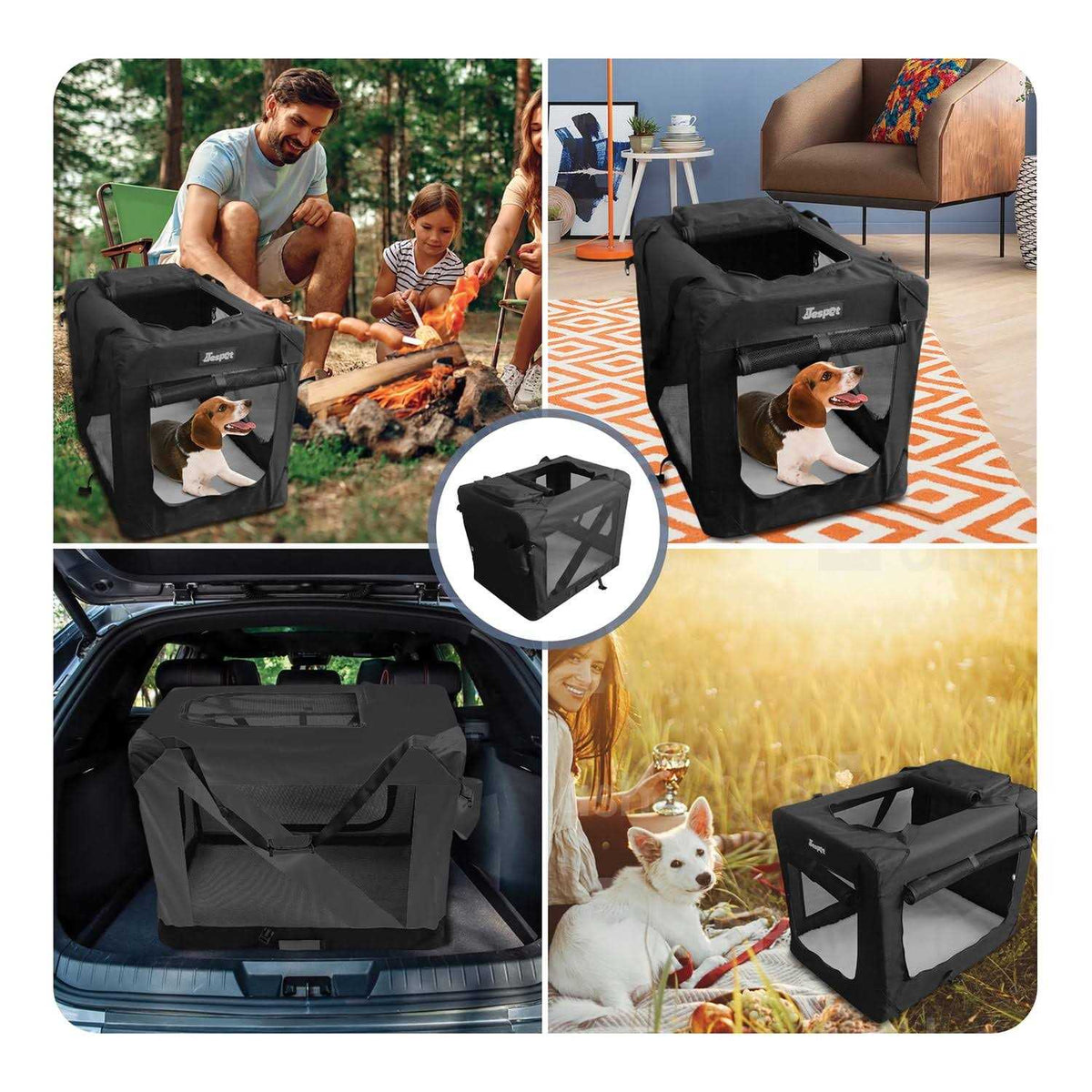 3-Door Collapsible Soft-Sided Dog Crate V384531