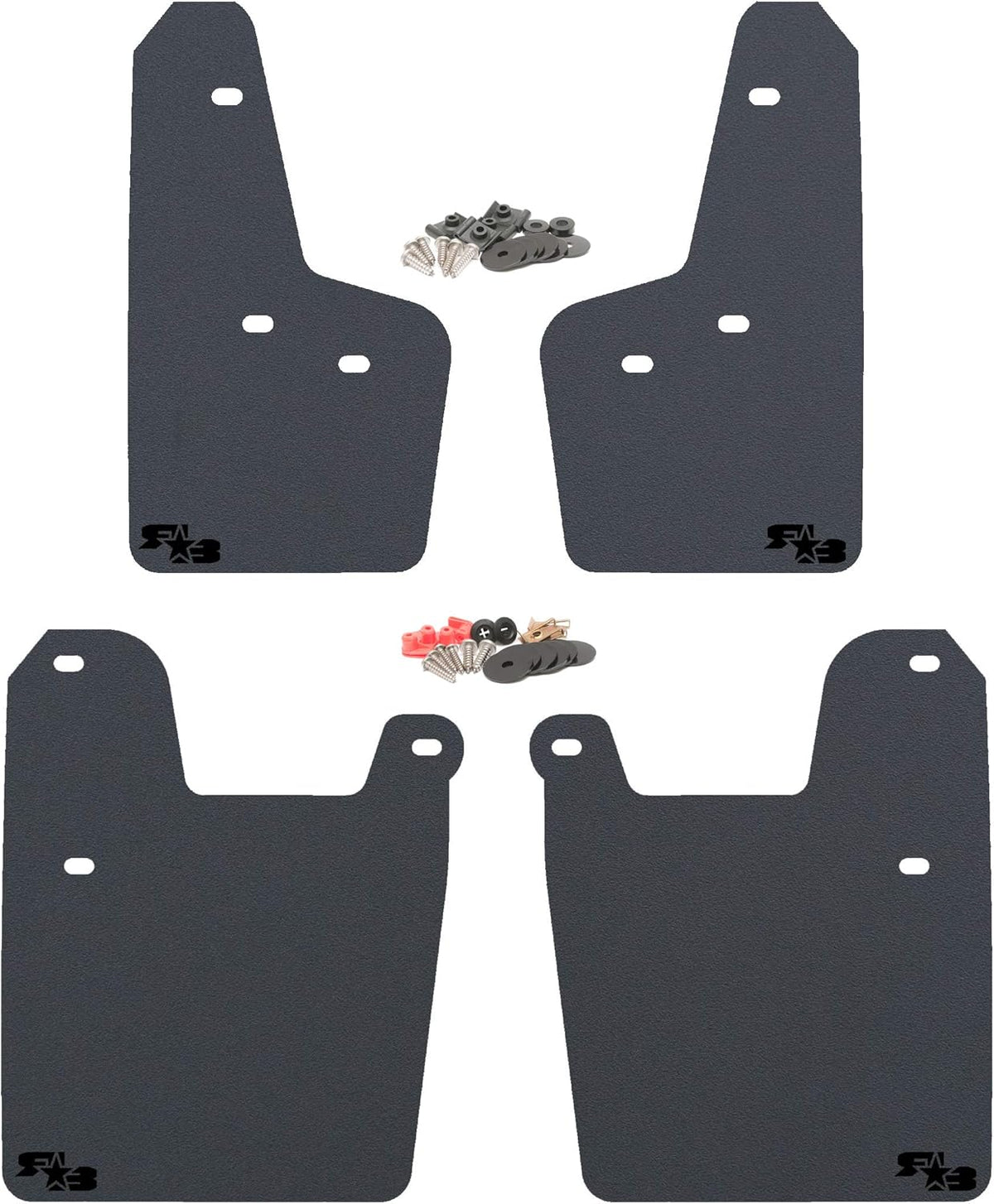 Black with White Logo Mud Flaps for Subaru Forester A336