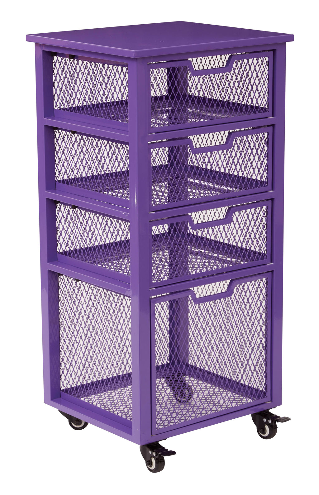 Purple 4 Drawer Rolling Cart Q93366