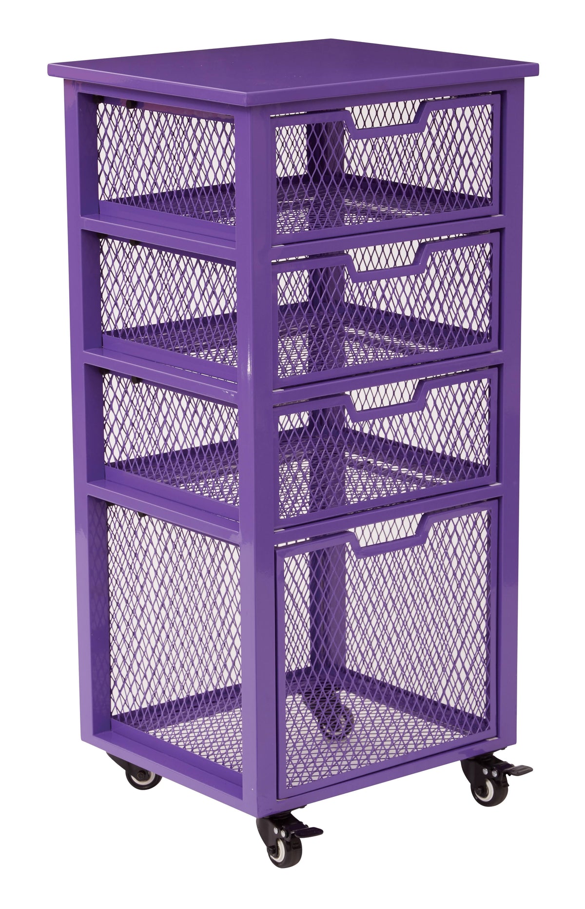 Purple 4 Drawer Rolling Cart Q93366