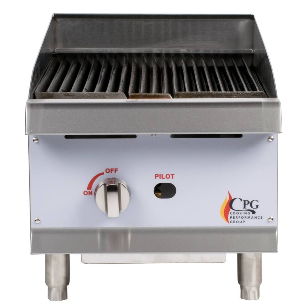 15x22 Natural Gas Countertop Lava Briquette Charbroiler P6376