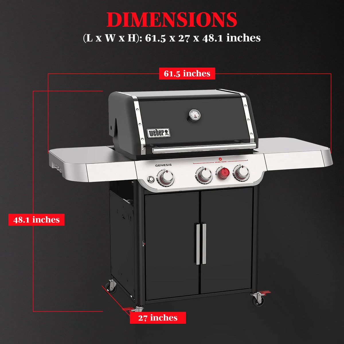 3-Burner Propane Gas Grill in Black T953998