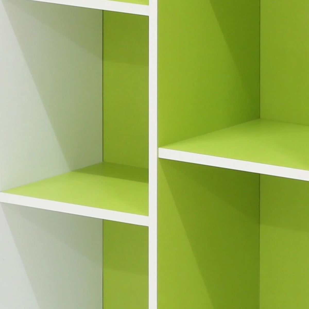 White Green 11 Cube Reversible Open Shelf Bookcase U808277