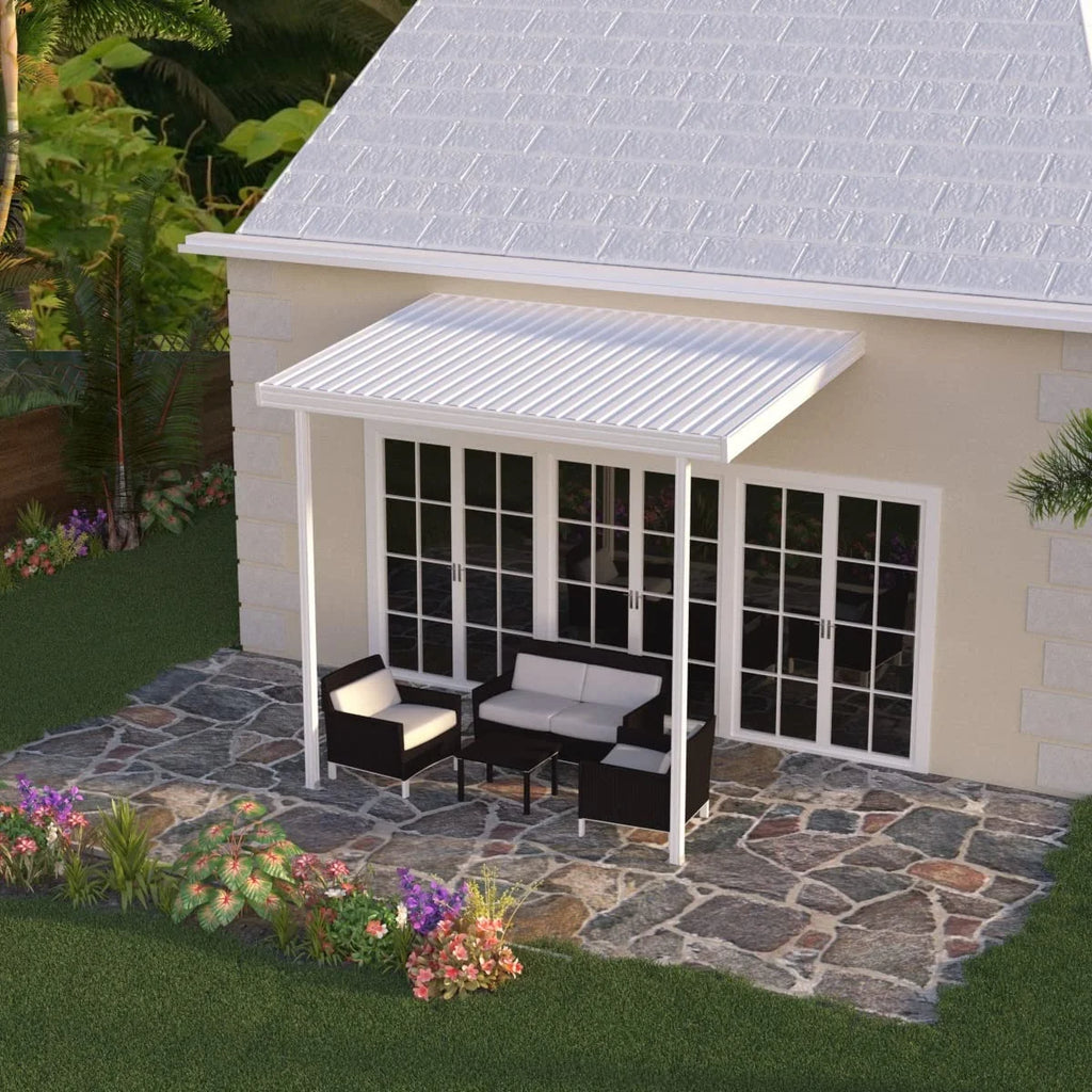 White Aluminum Patio Cover with 2 Posts X22859