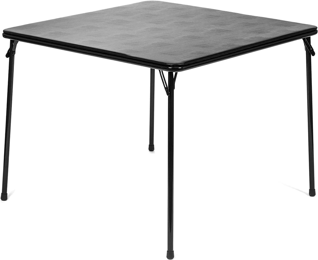 Black 5pc Folding Card Table and Padded Chair Set D4663