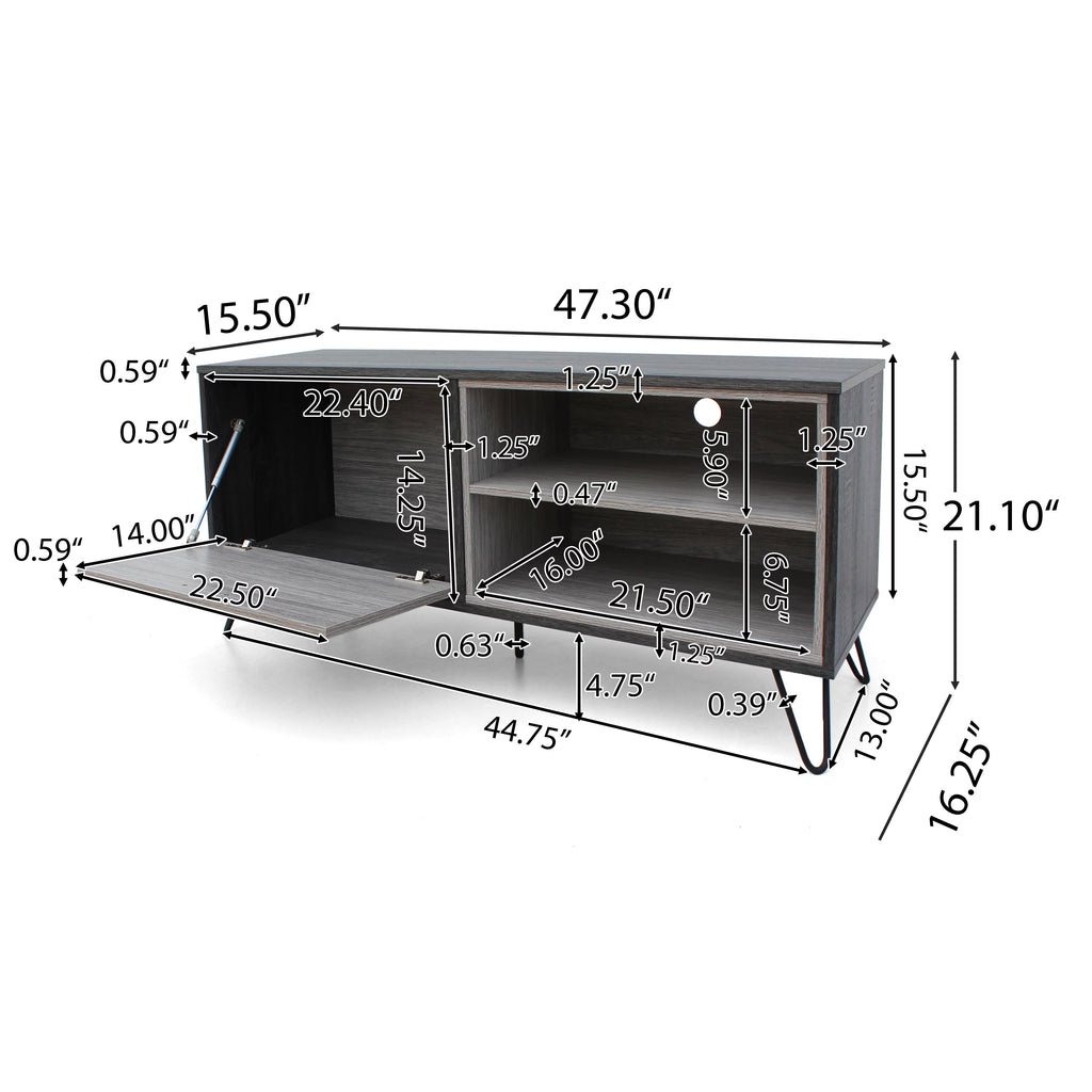 Grey Oak Two Toned Faux Wood TV Stand C352