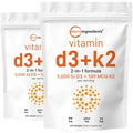 2 Pack Vitamin D3 5000IU Plus K2 Soft-Gels N392565