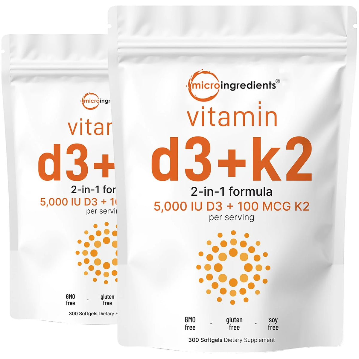 2 Pack Vitamin D3 5000IU Plus K2 Soft-Gels N392565