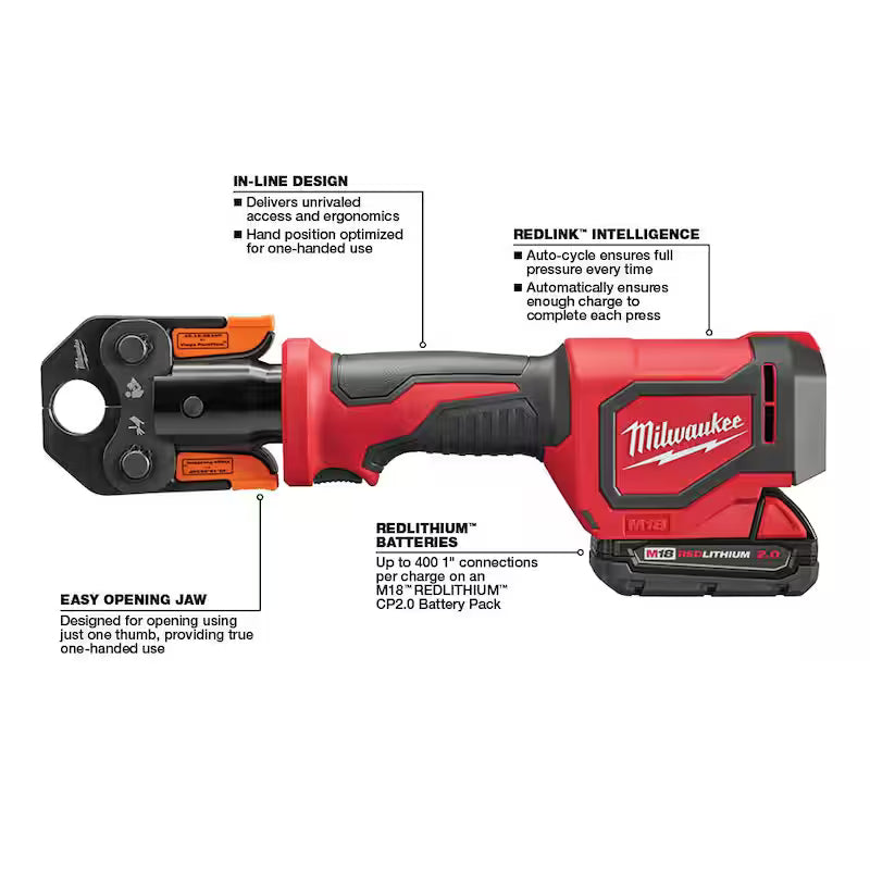 18V Cordless PEX Press Tool Kit with 2.0Ah Batteries & Charger B28476