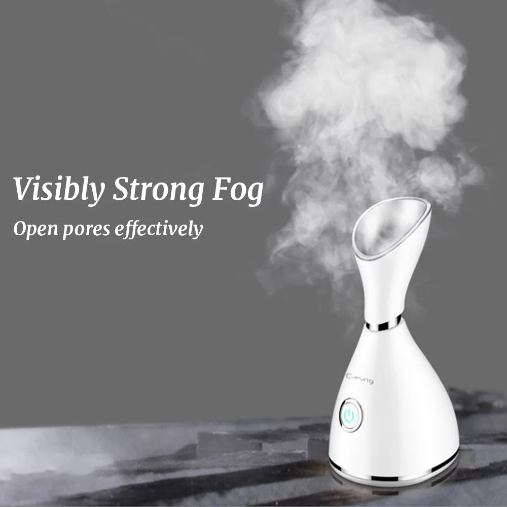 White Touch Switch Warm Cold Mist Facial Steamer F2261
