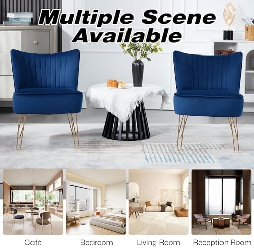 Velvet Accent Chairs with Golden U-Shape Legs Q77683