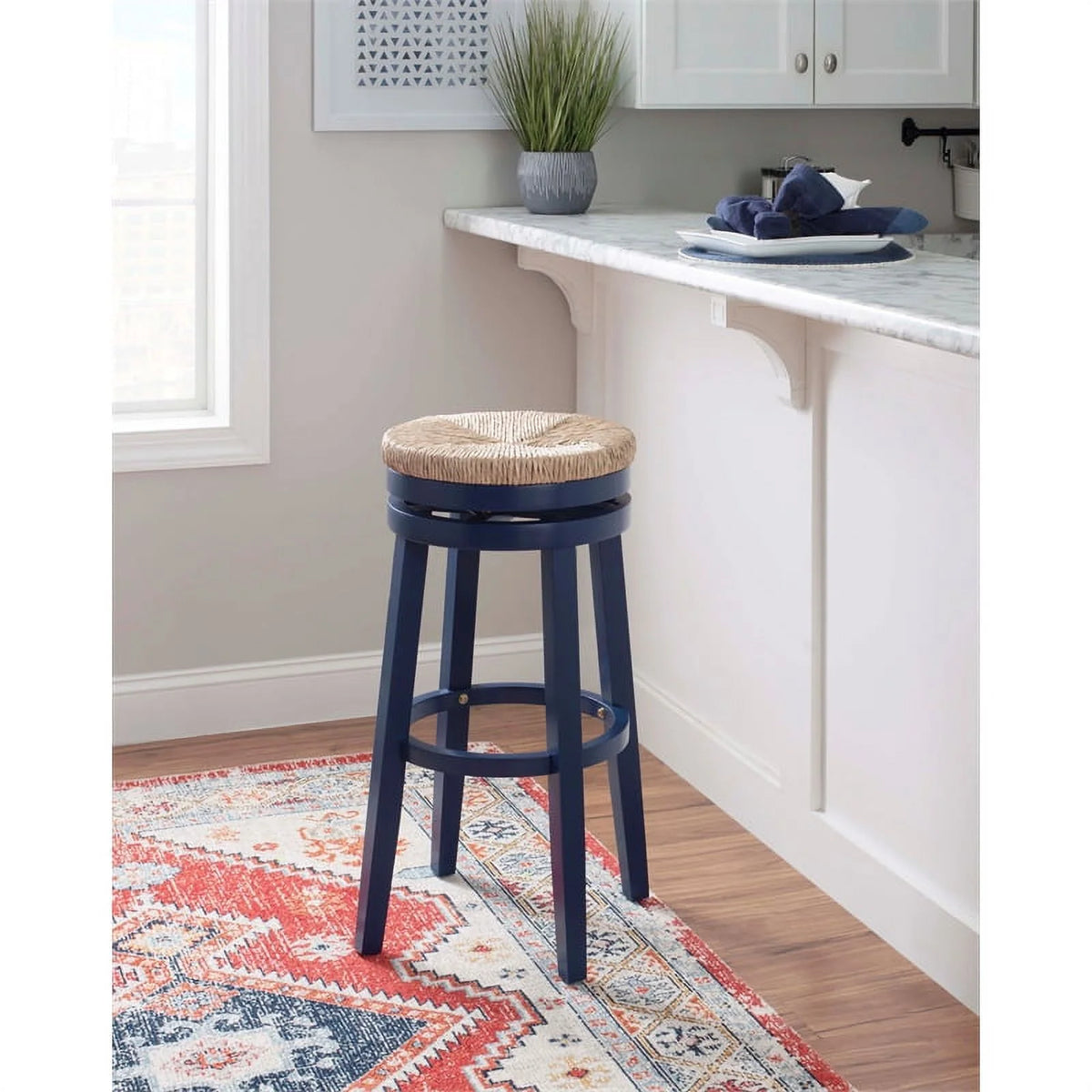 31" Wood Swivel Barstool Set of 3 N78627