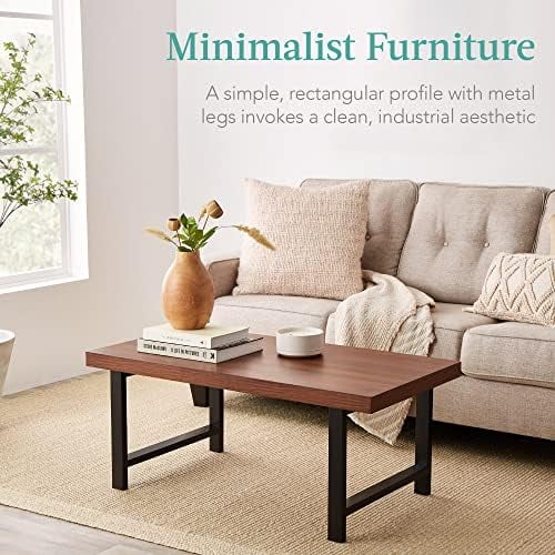 44in Rectangular Coffee Table with 2in Metal Legs X40218