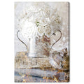 White Romantic Roses Floral Canvas T90060