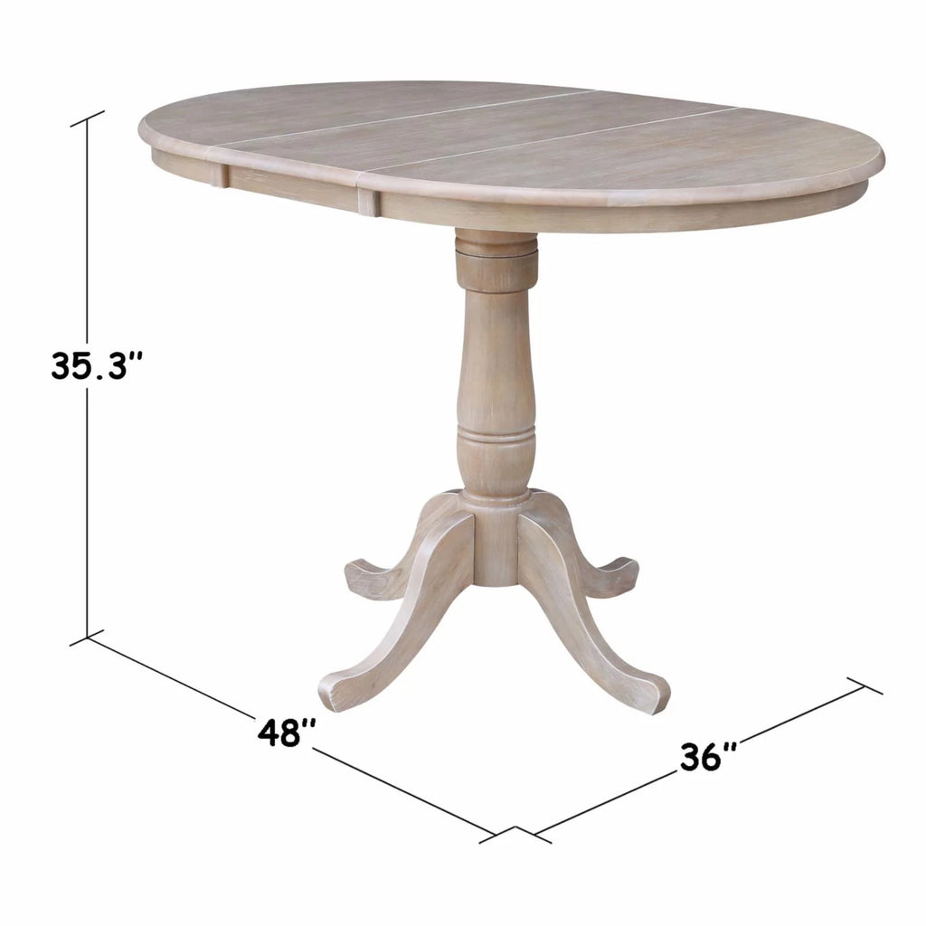 36" Round Top Pedestal Table with 12" Leaf M284