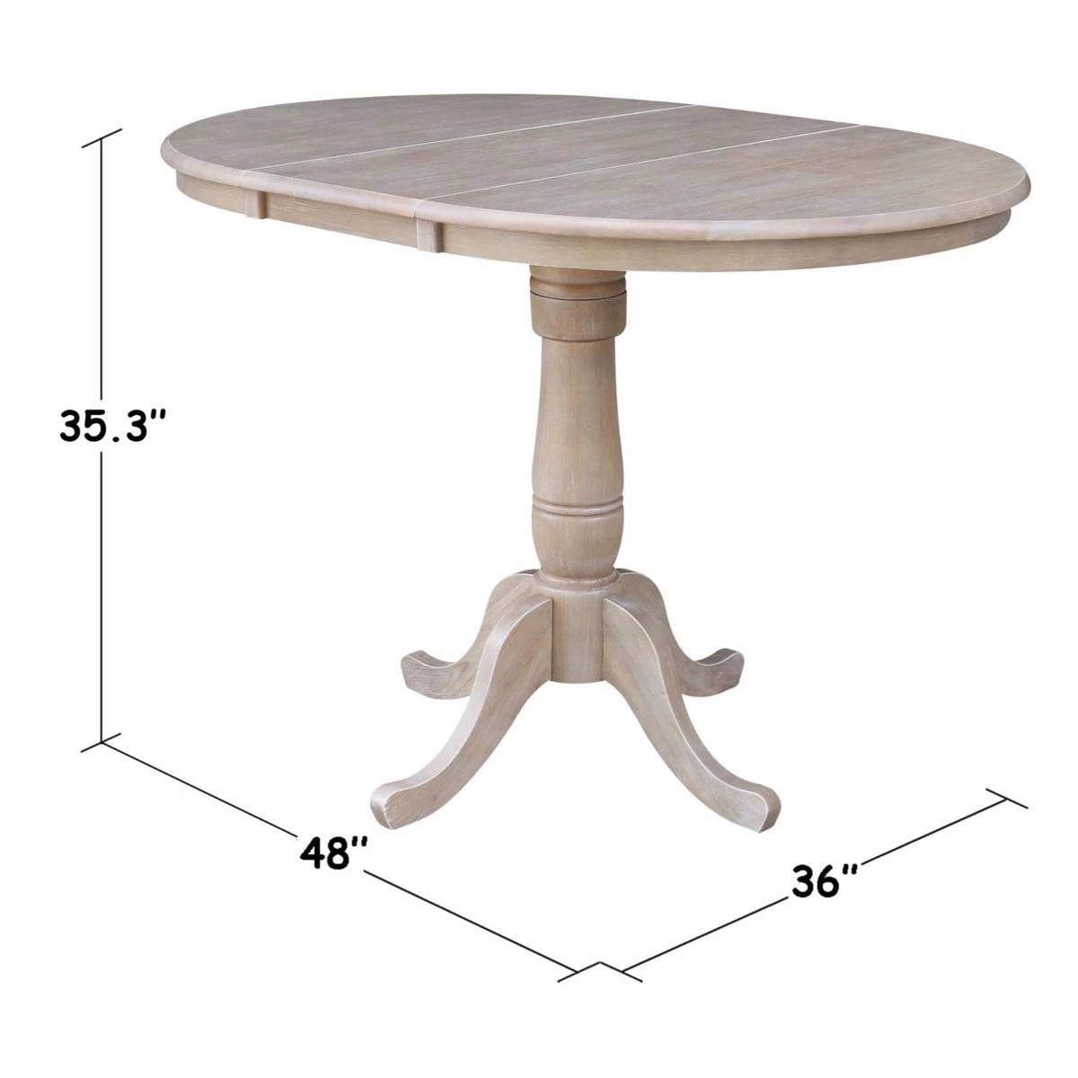 36" Round Top Pedestal Table with 12" Leaf M284