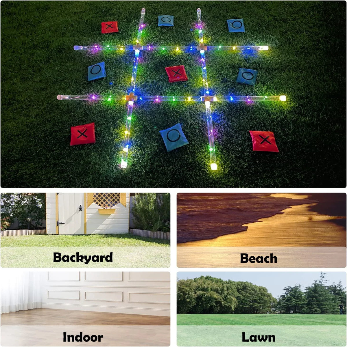 Giant Tic Tac Toe Yard Game with Light Z198