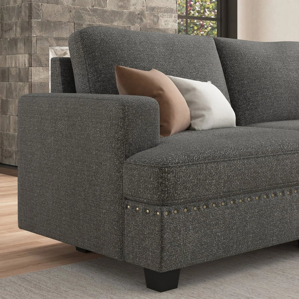 Light Grey Modular Sectional Sofa with Storage Ottoman I863540