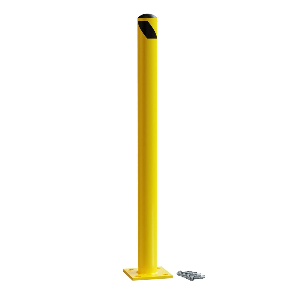 Yellow Powder Coated Steel Bollards, 36in x 4.5in X545