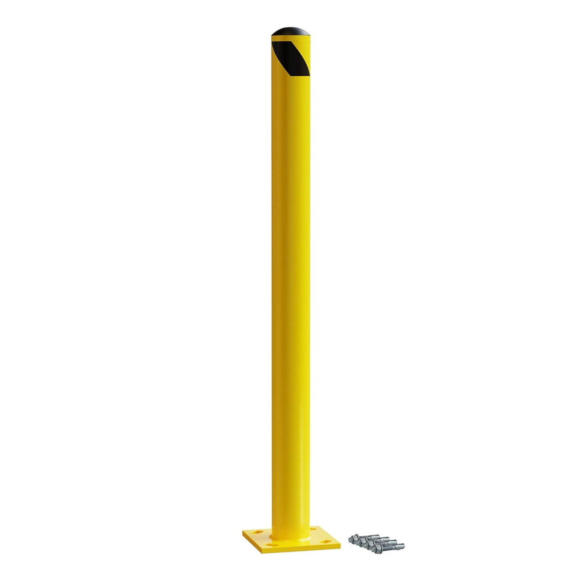 Yellow Powder Coated Steel Bollards, 36in x 4.5in X545