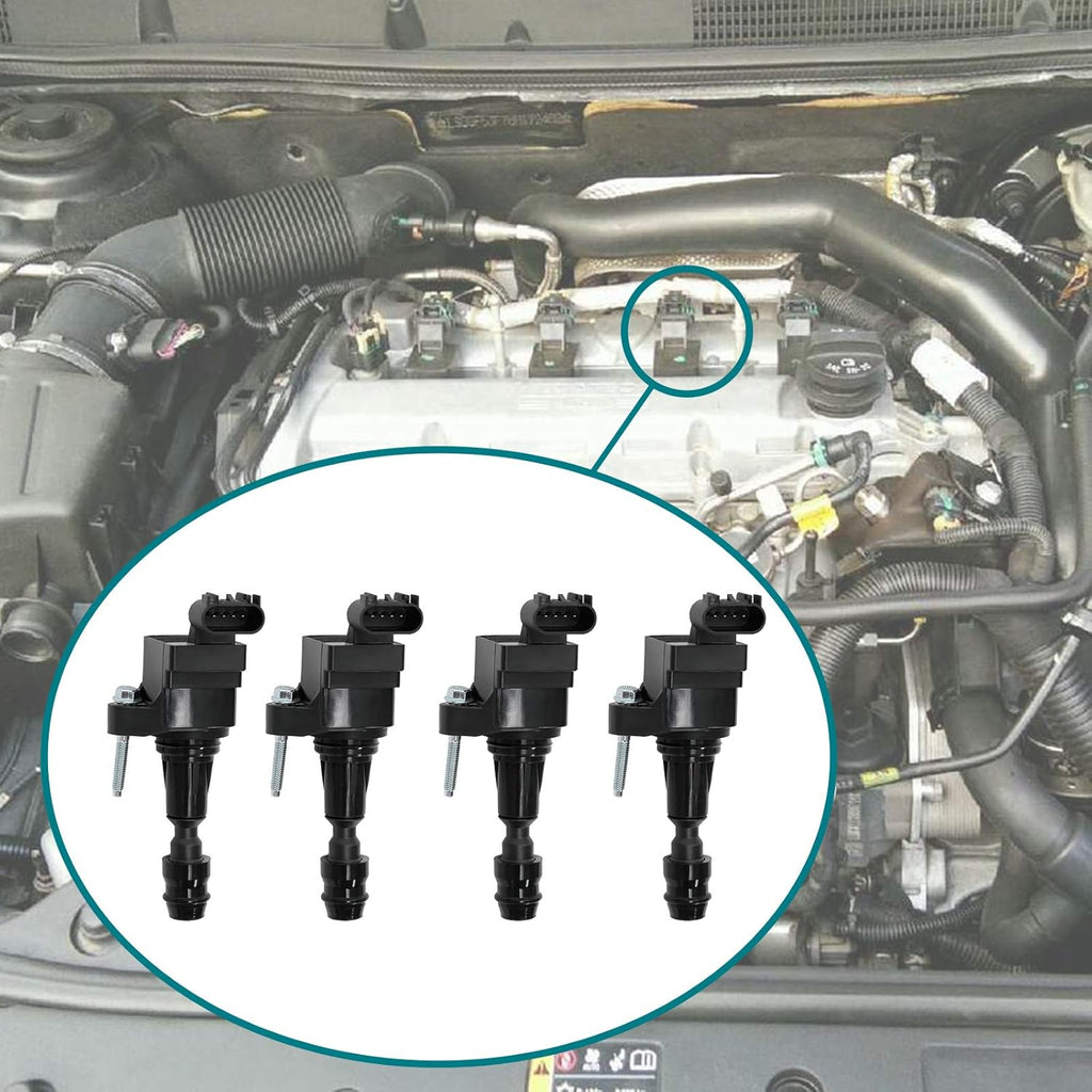 Ignition Coil Pack Set of 4 Replacement for Chevrolet Cobalt Equinox HHR Buick Lacrosse Pontiac G5 2.2L 2.4L P43398