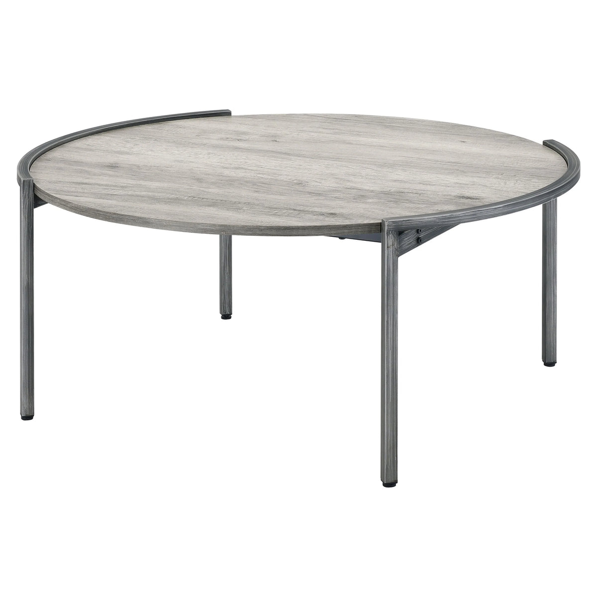 Light Grey 37-inch Steel Round Coffee Table C7838