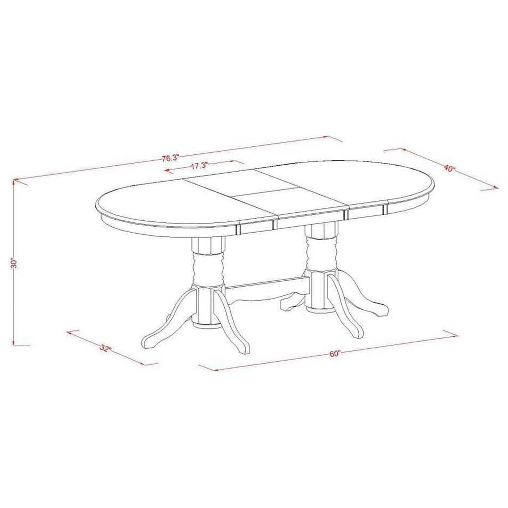 5 Piece Dining Table Set with Oval Table and 4 Chairs P553