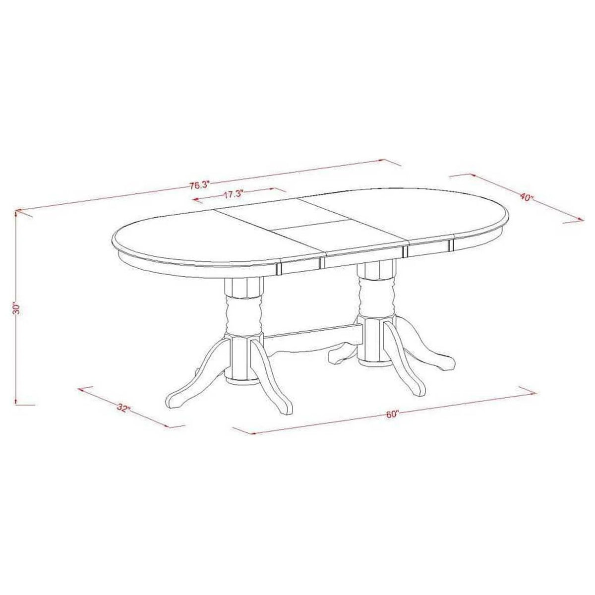 5 Piece Dining Table Set with Oval Table and 4 Chairs P553