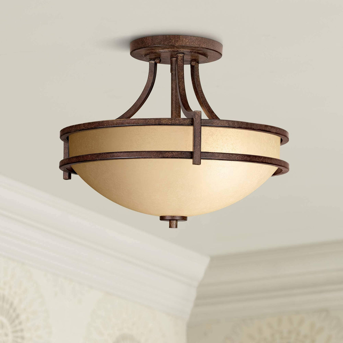 18x22 Wide Scavo Glass Ceiling Light V100