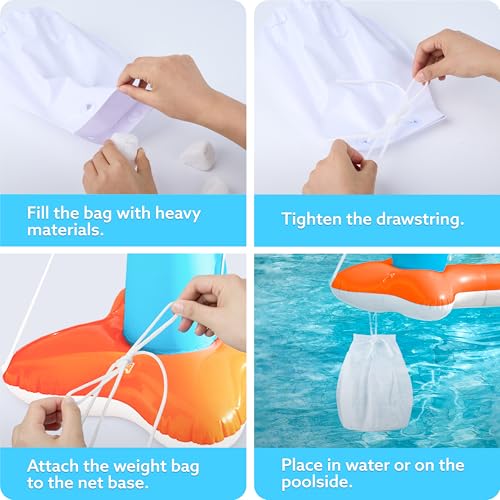 Inflatable Pool Float Set Volleyball Net & Basketball Hoops O8848