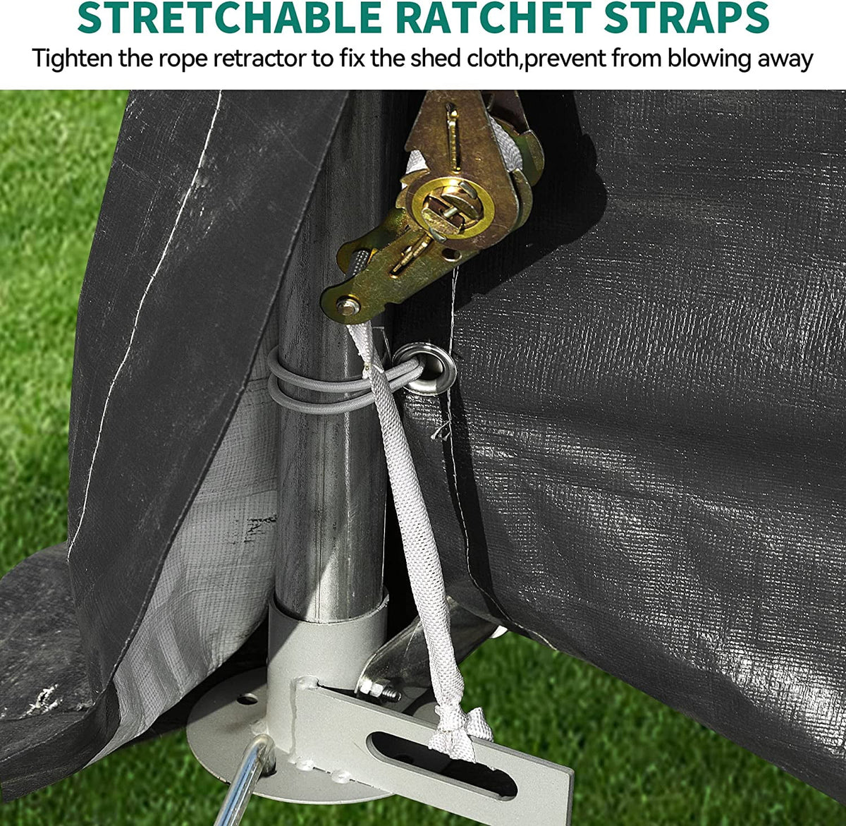 Outdoor Storage Shed 6x8 ft Portable Waterproof Steel Frame with 2 Roll-Up Zipper Door F596038