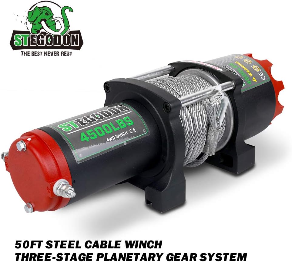 4500 lb. 12V Steel Cable Electric Winch with Wireless Remote A8260