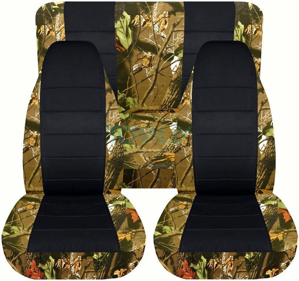 Camo & Black Seat Covers Full Set Front Rear 2-Door Z33889