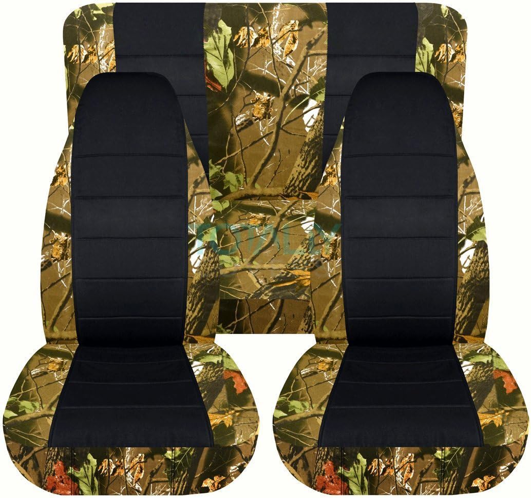Camo & Black Seat Covers Full Set Front Rear 2-Door Z33889