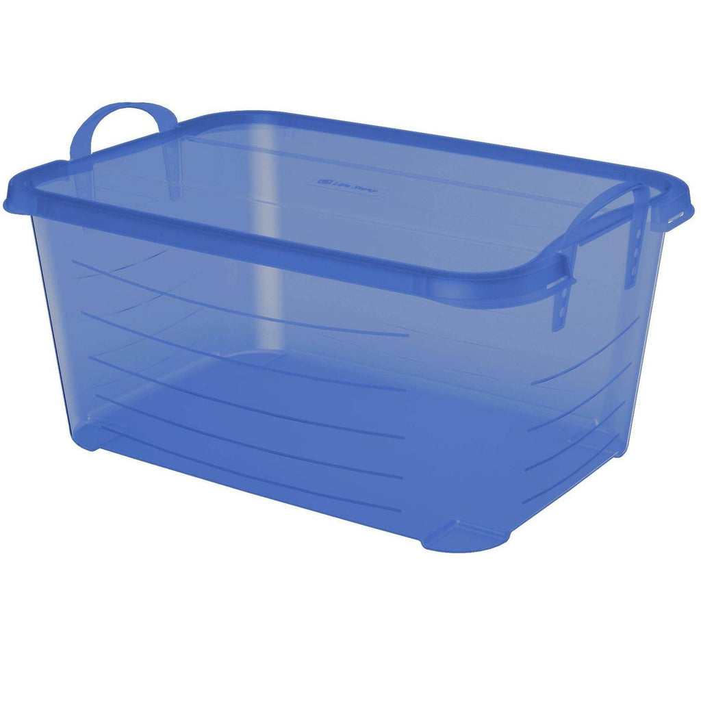 Blue Stackable Storage Box 55 Quart 6 Pack Y69557