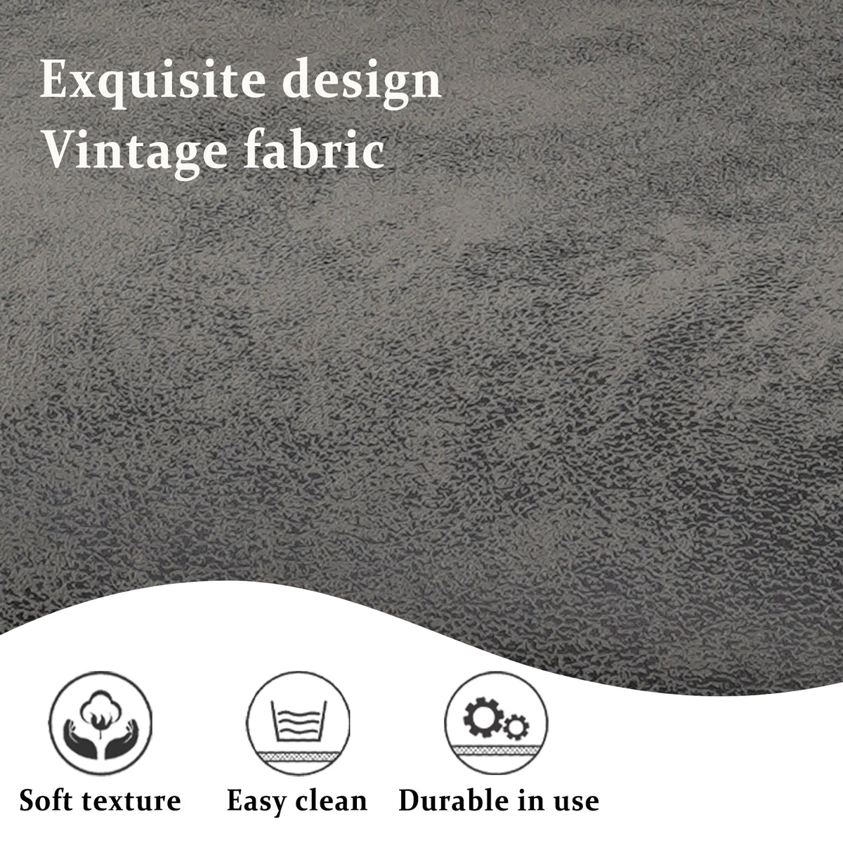 Vintage Fabric Dining Chairs Set of 4 with Handle, High Back Chair, Armless Cantilever Chairs, Grey Q345203