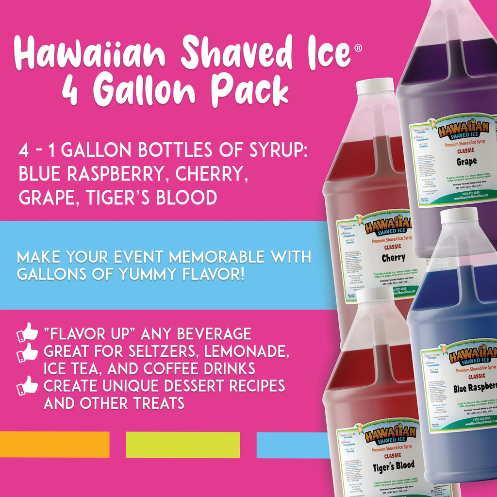 4 Gallon Shaved Ice Syrup Pack A795
