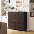 11 Fabric Drawers Dresser with Wood Top G1394