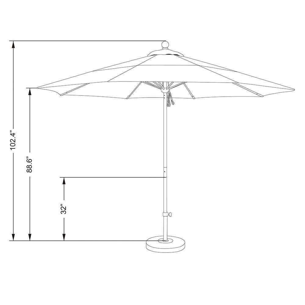 11 ft. Fiberglass White Market Umbrella D10492