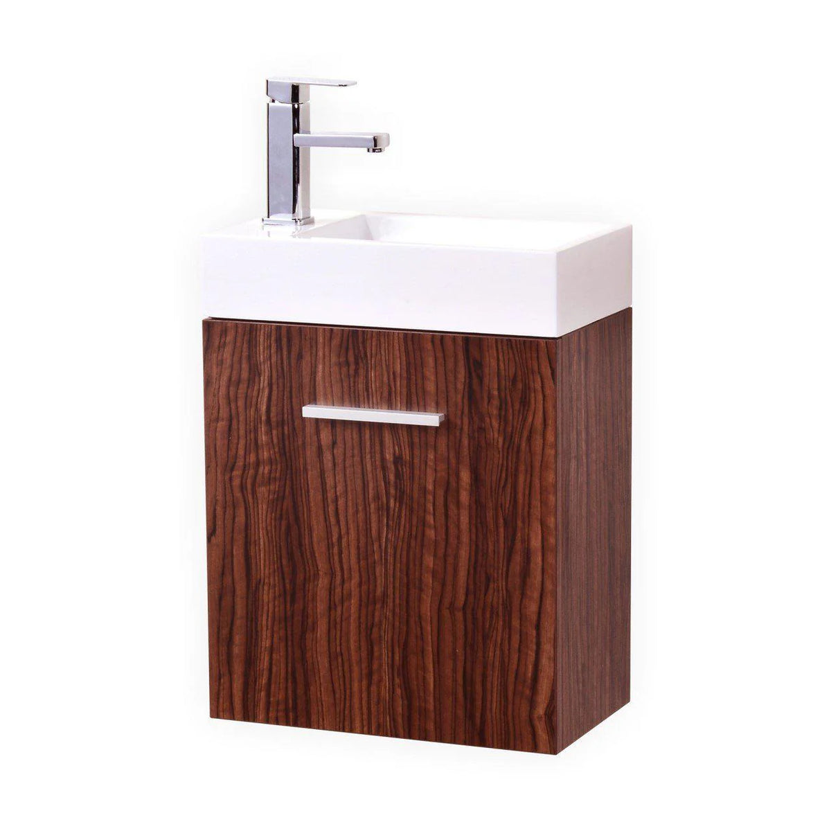 18 in. Wall Mount Walnut Bathroom Vanity C4773