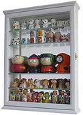 Small Wall Curio Cabinet Shadow Box Display Case Mirrored Back White B901