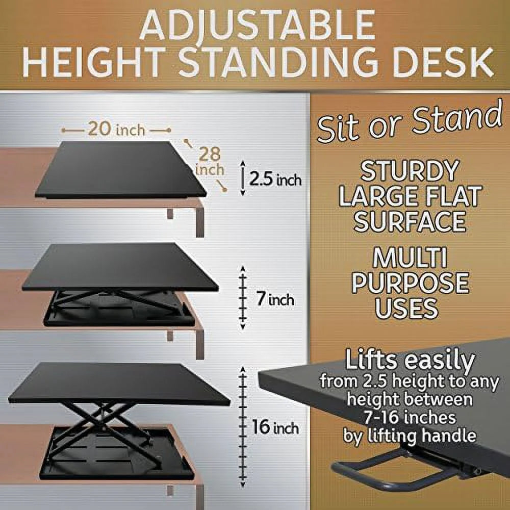 Adjustable Black Standing Desk Converter A6623